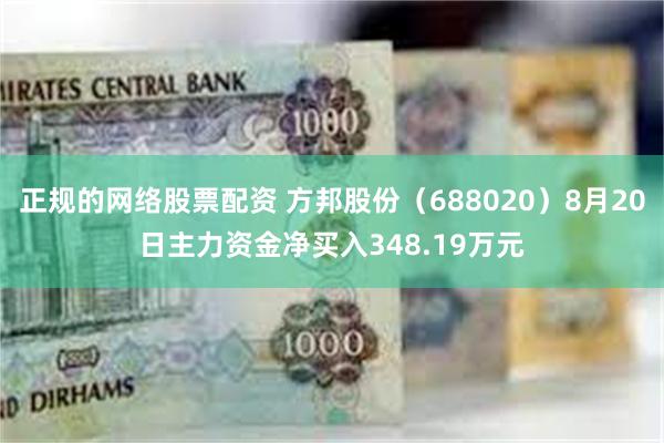 正规的网络股票配资 方邦股份（688020）8月20日主力资金净买入348.19万元