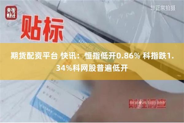 期货配资平台 快讯：恒指低开0.86% 科指跌1.34%科网股普遍低开